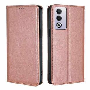 For OPPO A3 Pro 5G India Gloss Oil Solid Color Magnetic Leather Phone Case(Rose Gold)