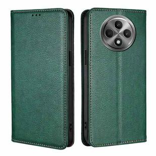 For OPPO Reno12 F 5G Gloss Oil Solid Color Magnetic Leather Phone Case(Green)