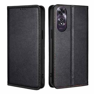 For OPPO A60 4G Global Gloss Oil Solid Color Magnetic Leather Phone Case(Black)