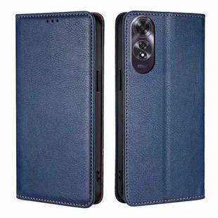 For OPPO A60 4G Global Gloss Oil Solid Color Magnetic Leather Phone Case(Blue)