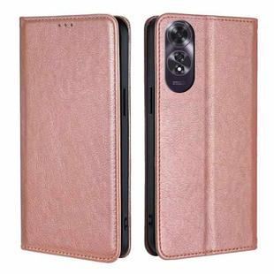 For OPPO A60 4G Global Gloss Oil Solid Color Magnetic Leather Phone Case(Rose Gold)