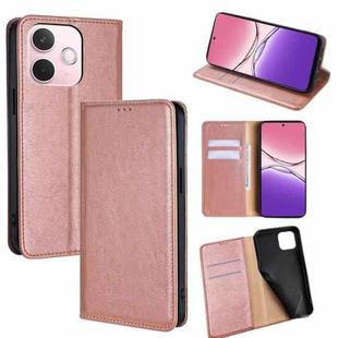 For OPPO A5 Pro 5G Global Gloss Oil Solid Color Magnetic Leather Phone Case(Rose Gold)