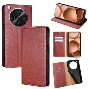 For OPPO Find X8 Ultra 5G Gloss Oil Solid Color Magnetic Leather Phone Case(Brown)