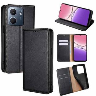 For OPPO A5x 5G Global Gloss Oil Solid Color Magnetic Leather Phone Case(Black)