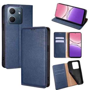 For OPPO A5x 5G Global Gloss Oil Solid Color Magnetic Leather Phone Case(Blue)