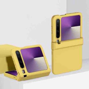 For Huawei Pura X Three-stage Hinge Skin Feel PC Phone Case(Yellow)