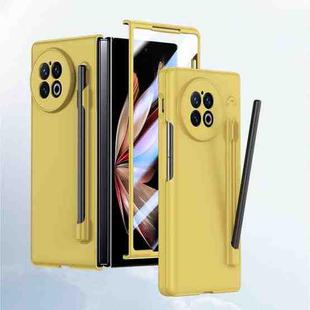 For vivo X Fold2 Integrated Skin Feel PC Phone Case with Pen / Pen Box(Yellow)