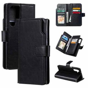 For Samsung Galaxy S24 Ultra 5G Tri-Fold 9-Card Wallets Leather Phone Case(Black)