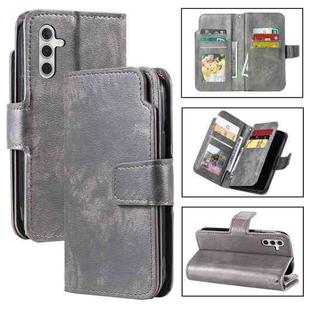 For Samsung Galaxy A35 5G Tri-Fold 9-Card Wallets Leather Phone Case(Grey)