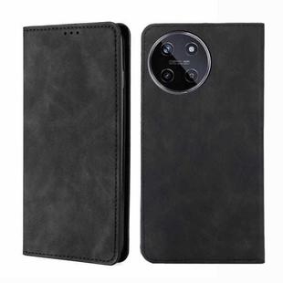 For Realme 11 4G Skin Feel Magnetic Leather Phone Case(Black)