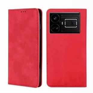 For Realme GT5 / GT5 240W Skin Feel Magnetic Leather Phone Case(Red)