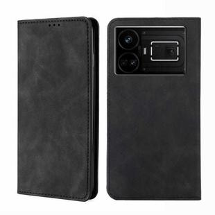 For Realme GT5 / GT5 240W Skin Feel Magnetic Leather Phone Case(Black)