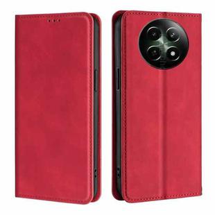 For Realme 12 5G Skin Feel Magnetic Leather Phone Case(Red)