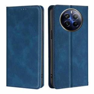 For Realme 12 Pro 5G Skin Feel Magnetic Leather Phone Case(Blue)