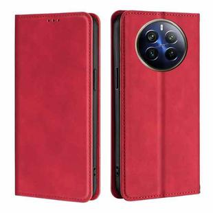 For Realme 12 Pro 5G Skin Feel Magnetic Leather Phone Case(Red)