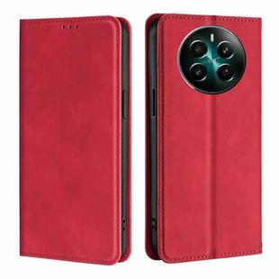 For Realme 12+ 5G Skin Feel Magnetic Leather Phone Case(Red)