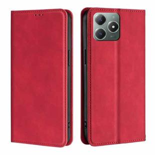 For Realme C61 4G Skin Feel Magnetic Leather Phone Case(Red)