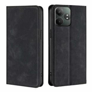 For Realme GT Neo6 SE Skin Feel Magnetic Leather Phone Case(Black)