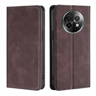 For Realme 13 Pro 5G Skin Feel Magnetic Leather Phone Case(Dark Brown)