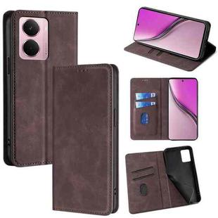 For Realme P3 Pro 5G Global Skin Feel Magnetic Leather Phone Case(Dark Brown)