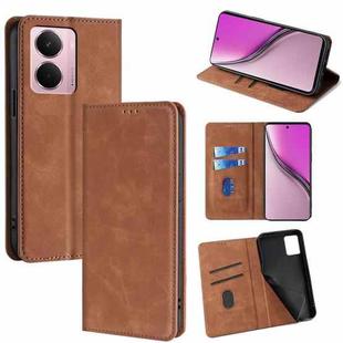 For Realme P3 Pro 5G Global Skin Feel Magnetic Leather Phone Case(Light Brown)