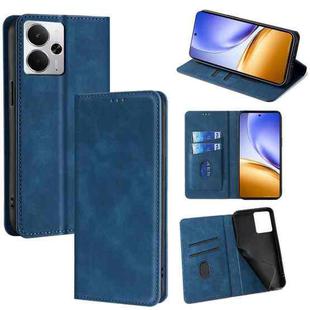 For Realme 14 5G Global Skin Feel Magnetic Leather Phone Case(Blue)