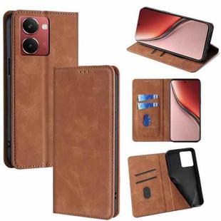 For Realme P3 Ultra 5G Skin Feel Magnetic Leather Phone Case(Light Brown)
