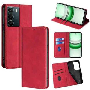 For Realme C71 4G Skin Feel Magnetic Leather Phone Case(Red)