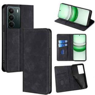 For Realme C71 4G Skin Feel Magnetic Leather Phone Case(Black)