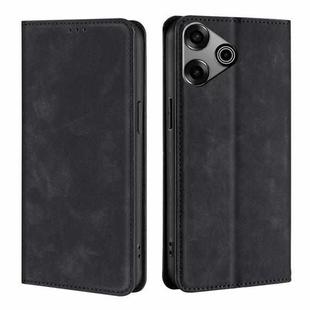 For Tecno Pova 6 Pro 5G Skin Feel Magnetic Leather Phone Case(Black)