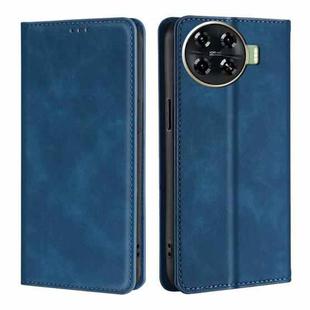 For Tecno Spark 20 Pro+ 4G Skin Feel Magnetic Leather Phone Case(Blue)