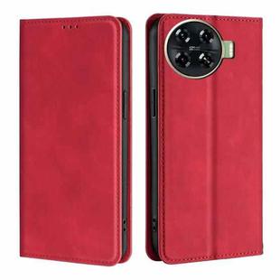 For Tecno Spark 20 Pro+ 4G Skin Feel Magnetic Leather Phone Case(Red)