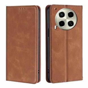 For Tecno Camon 30 Skin Feel Magnetic Leather Phone Case(Light Brown)