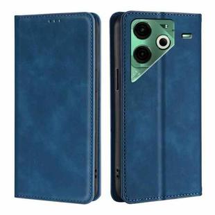 For Tecno Pova 6 Neo 4G Skin Feel Magnetic Leather Phone Case(Blue)