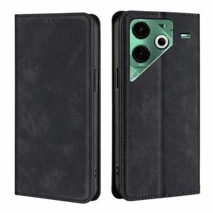 For Tecno Pova 6 Neo 4G Skin Feel Magnetic Leather Phone Case(Black)