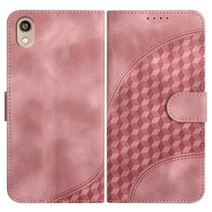 For Honor 8S YX0060 Elephant Head Embossed Phone Leather Case with Lanyard(Pink)