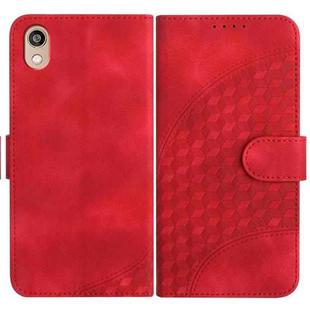 For Honor 8S YX0060 Elephant Head Embossed Phone Leather Case with Lanyard(Red)