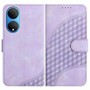 For Honor X7/Play 30 Plus YX0060 Elephant Head Embossed Phone Leather Case with Lanyard(Light Purple)