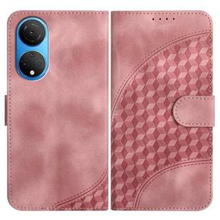 For Honor X7/Play 30 Plus YX0060 Elephant Head Embossed Phone Leather Case with Lanyard(Pink)