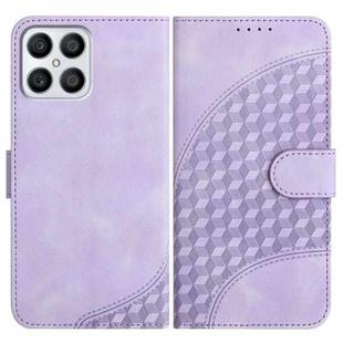 For Honor X8 4G/X30i/Play6T Pro YX0060 Elephant Head Embossed Phone Leather Case with Lanyard(Light Purple)