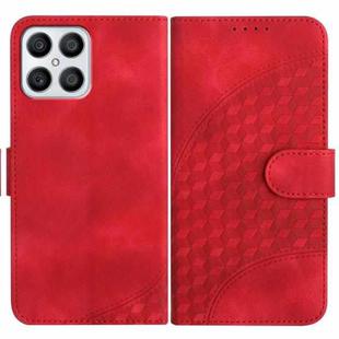 For Honor X8 4G/X30i/Play6T Pro YX0060 Elephant Head Embossed Phone Leather Case with Lanyard(Red)