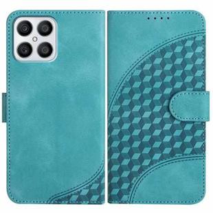 For Honor X8 4G/X30i/Play6T Pro YX0060 Elephant Head Embossed Phone Leather Case with Lanyard(Light Blue)