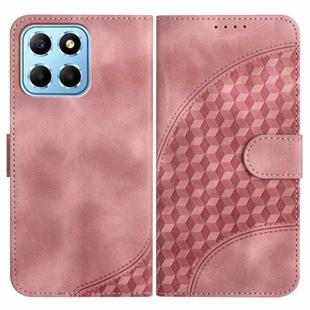 For Honor X8 5G YX0060 Elephant Head Embossed Phone Leather Case with Lanyard(Pink)