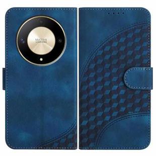 For Honor X9a YX0060 Elephant Head Embossed Phone Leather Case with Lanyard(Royal Blue)