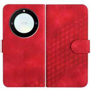 For Honor X40 5G/X9a 5G/Magic5 Lite YX0060 Elephant Head Embossed Phone Leather Case with Lanyard(Red)
