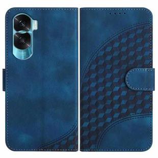 For Honor X50i 5G/90 Lite YX0060 Elephant Head Embossed Phone Leather Case with Lanyard(Royal Blue)