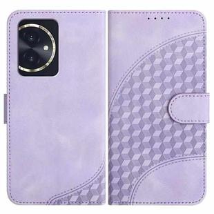 For Honor 100 YX0060 Elephant Head Embossed Phone Leather Case with Lanyard(Light Purple)