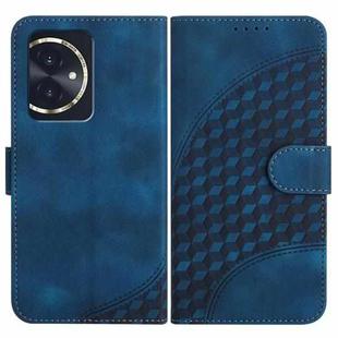 For Honor 100 YX0060 Elephant Head Embossed Phone Leather Case with Lanyard(Royal Blue)