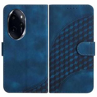 For Honor 100 Pro YX0060 Elephant Head Embossed Phone Leather Case with Lanyard(Royal Blue)