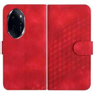 For Honor 100 Pro YX0060 Elephant Head Embossed Phone Leather Case with Lanyard(Red)